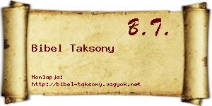 Bibel Taksony névjegykártya